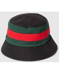 Gucci - Washed Cotton Bucket Hat With Web, Size L, Cotton - Lyst