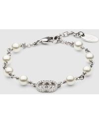 Gucci - Pearl And Crystal Charm Bracelet - Lyst