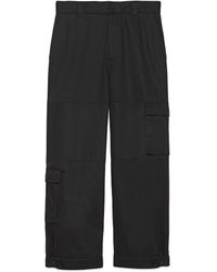 Gucci - Cotton Drill Cargo Trousers With Patch - Lyst