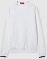 Gucci - Jersey De Piqué De Algodón Con Tribanda Web, Talla - Lyst