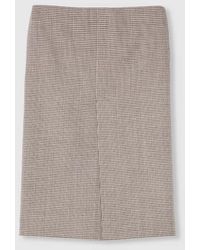 Gucci - Gingham Wool Skirt With Embroidery - Lyst