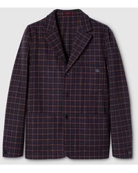 Gucci - Single-Breast Check Wool Jacket - Lyst