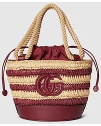 Gucci - Woven Mini Bucket Bag, Fabric - Lyst
