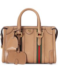 Gucci Mini Top Handle Bag With Double G - Bruin