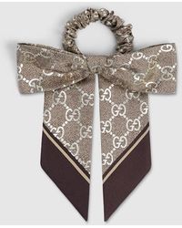 Gucci - Laminated Gg Silk Jacquard Scrunchie, Silk - Lyst