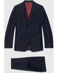 Gucci Straight Fit Wool Suit - Blue