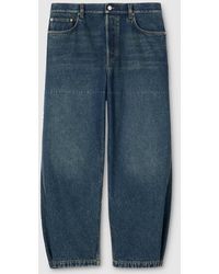 Gucci - Pantalon En Denim De Coton Avec Détail Bande Web, Taille - Lyst