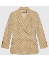 Gucci - GG Linen Cotton Jacquard Jacket - Lyst