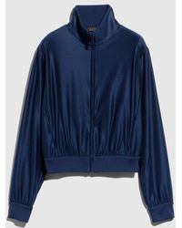 Gucci - Shiny Silk Jersey Zip Jacket With Embroidery - Lyst