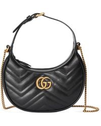 gg marmont half moon shaped mini bag white