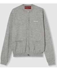 Gucci - カシミアシルク カーディガン, グレー, ウェア - Lyst