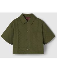 Gucci - Ggコットンギャバジン シャツ, グリーン, ウェア - Lyst