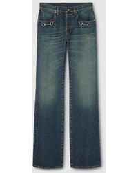 Gucci - Cotton Denim Pants With Horsebit - Lyst