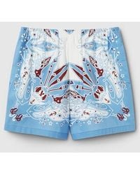 Gucci - Shorts In Cotone Con Stampa Bandana - Lyst