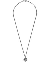 Gucci Collier en avec tête de félin - Métallisé