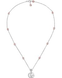 Gucci - Marmont Double G Sterling- And Mother-of-pearl Necklace - Lyst