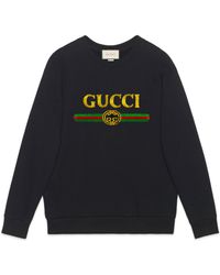 Gucci Übergroßer Pullover mit Logo - Schwarz