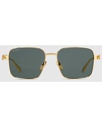 Gucci - Sonnenbrille Mit Eckigem Rahmen - Lyst