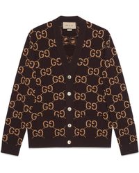 Gucci - GG Wool Jacquard Cardigan - Lyst