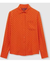 Gucci - Gg Silk Jacquard Shirt, Ready-To-Wear - Lyst