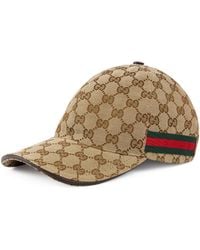 Gucci - Monogram-pattern Striped-trim Woven Cap - Lyst