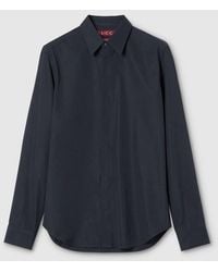 Gucci - Piece Dyed Poplin Shirt With Embroidery, Size 14 - Lyst