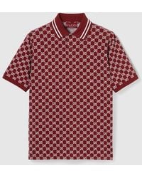 Gucci - Gg Jacquard Cotton Piquet Polo Shirt - Lyst