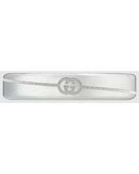 Gucci - Diagonal Interlocking G Thin Ring - Lyst
