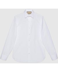 Gucci - ダブルg付き コットン ポプリン シャツ, Size 15+, ホワイト, ウェア - Lyst