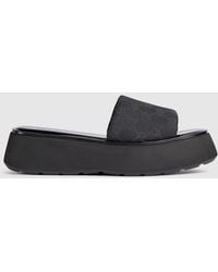 Gucci - Flatform Slide Sandal, Gg Canvas - Lyst
