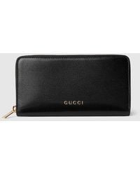 Gucci - Zip Around Wallet With Lettering - Lyst