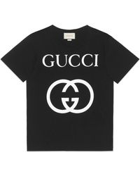 Gucci Oversize T-shirt With Interlocking G Black