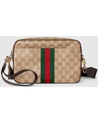 Gucci - Small Crossbody Bag With Web, Gg Canvas - Lyst