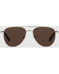 Gucci - Aviator Frame Sunglasses - Lyst