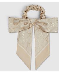 Gucci - Laminated Gg Silk Jacquard Scrunchie, Silk - Lyst