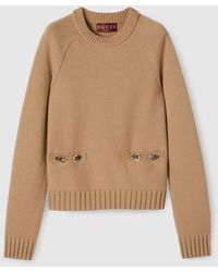 Gucci - Wool Cashmere Top With Horsebit - Lyst