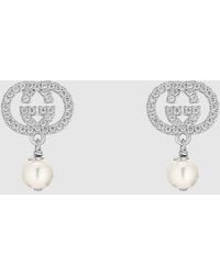 Gucci - Crystal And Pearl Earrings - Lyst