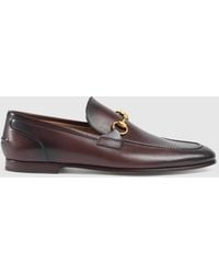 Gucci - Jordaan Shoes Dark Leather Loafers Bit 406994 (GGM1706) - Lyst