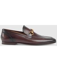 Gucci - Jordaan Shoes Dark Leather Loafers Bit 406994 (GGM1706) - Lyst