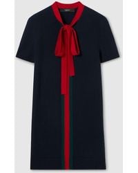 Gucci - Knit Wool Cashmere Dress With Web - Lyst