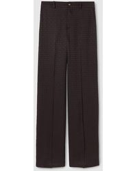 Gucci - Horsebit Silk Jacquard Trousers - Lyst