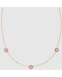 Gucci - Interlocking 18K Chain Necklace, Rose - Lyst