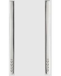 Gucci - Long Bar Earrings, Palladium-Toned Metal - Lyst
