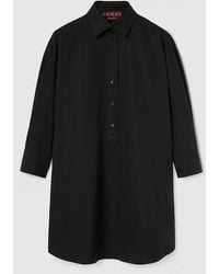 Gucci - エンブロイダリー付き コットンポプリン シャツ, ブラック, ウェア - Lyst