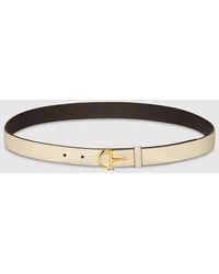 Gucci - Thin Belt With Half-Horsebit Buckle, Size 100 - Lyst