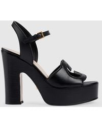 Gucci - Cutout Platform Heeled Sandals - Lyst
