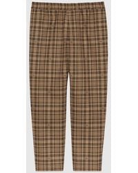 Gucci - Double G Check Wool Trouser - Lyst