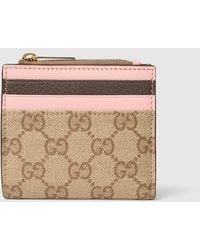 Gucci - Zip Card Case With Slots, Original Gg Fabric - Lyst