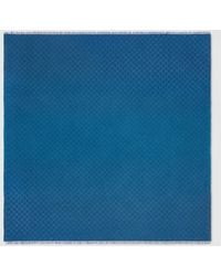 Gucci - Printed Gg Cotton Wool Lamé Shawl - Lyst