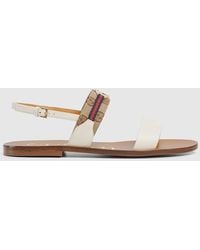 Gucci - Sandal With Interlocking G And Web, Leather - Lyst